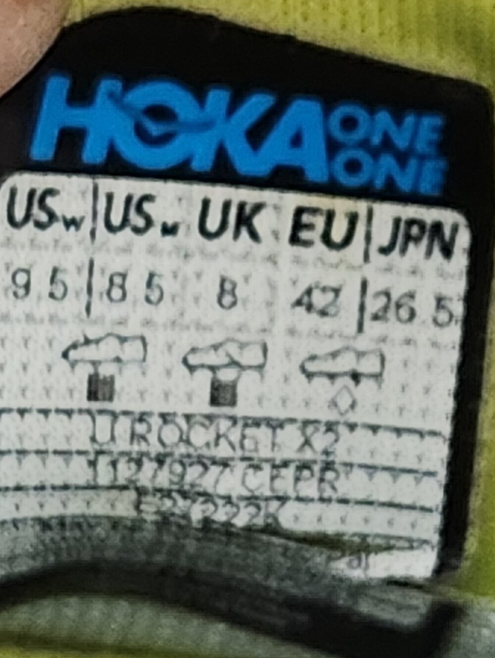 Hoka One One Rocket X2 Running Shoes Women’s 9.5 Men’s 8.5 - Picture 8 of 8